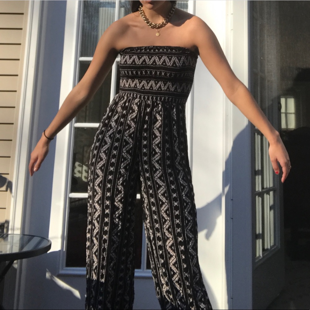 UO Strapless Smocked Jumpsuit